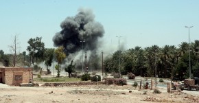 Kilo Marines and EOD detonating an IED in Haqlaniyah, May 2006.