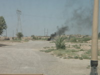The aftermath of a mortar impact, Halabsa, Iraq. 19 September 2007.